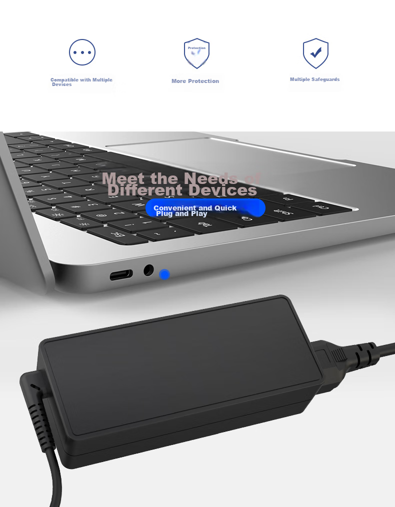 Elei Compatible with Lenovo Laptop Charger for Xiaoxin Air 12/13, YOGA 510/YOGA 710/Xiaoxin 510S Adapter, 20V 3.25A 65W Computer Power Cord 2