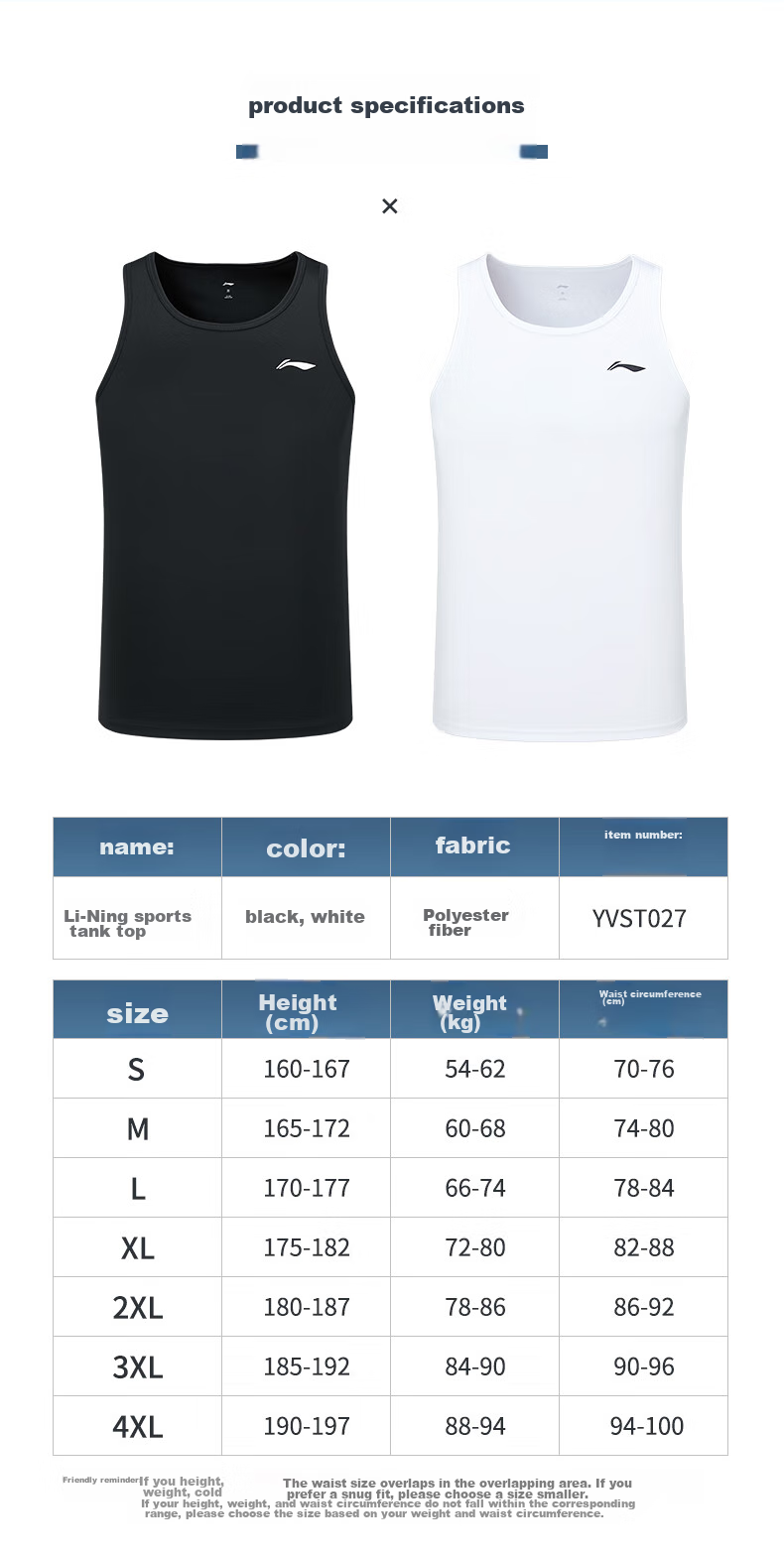 Li-Ning Tank Top for Running, Summer Style, Unisex Fitness Workout Breathable Cool Sleeveless Top Base Layer Martial Arts Sports Vest 10