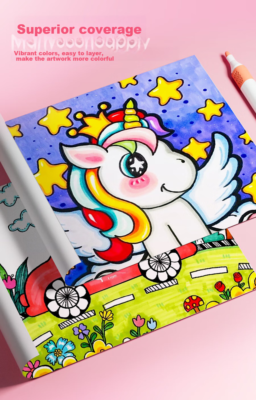 Marie's 80-Color Acrylic Markers, Waterproof, Non-Bleeding, Stackable, Guka Watercolor Pens, Washable, for Elementary School Students, Children's Doodling, Colored Pens, Art Sketching Watercolor Pens 6