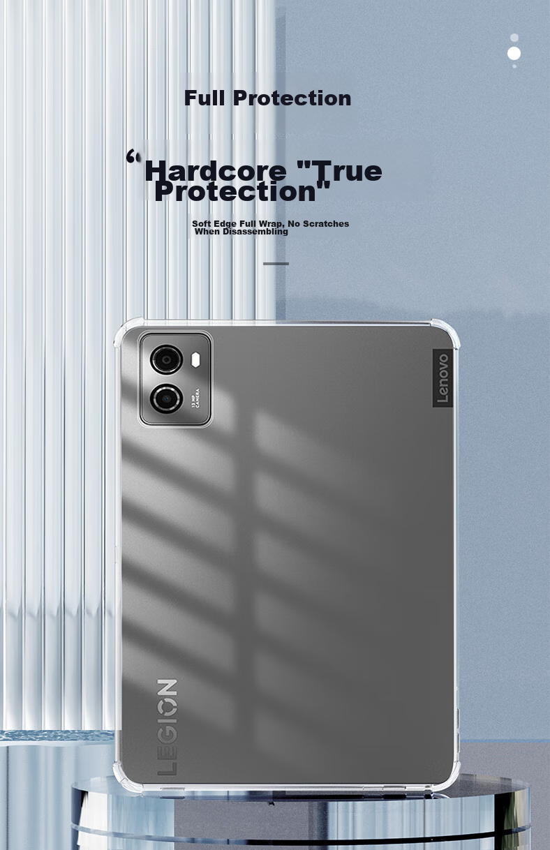 Freeson Compatible Protective Case for Lenovo Xiaoxin Pad Pro, 12.7-Inch 2024 Model Tablet Case, Full Protection Shockproof with Four-Corner Airbags, Anti-Collision Crystal Clear TPU Soft Shell, Transparent 2