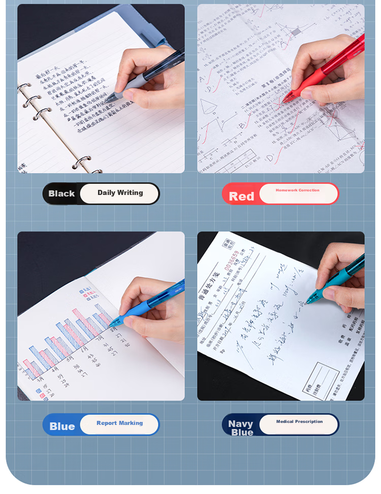 Deli Back-To Essential, Ultra-Smooth Gel Pen, 0.5mm Bullet Tip, Retractable Pen, Office Supplies, Student Stationery, Teacher's Day Red Pen, Red, 12 Pens/box S08 13