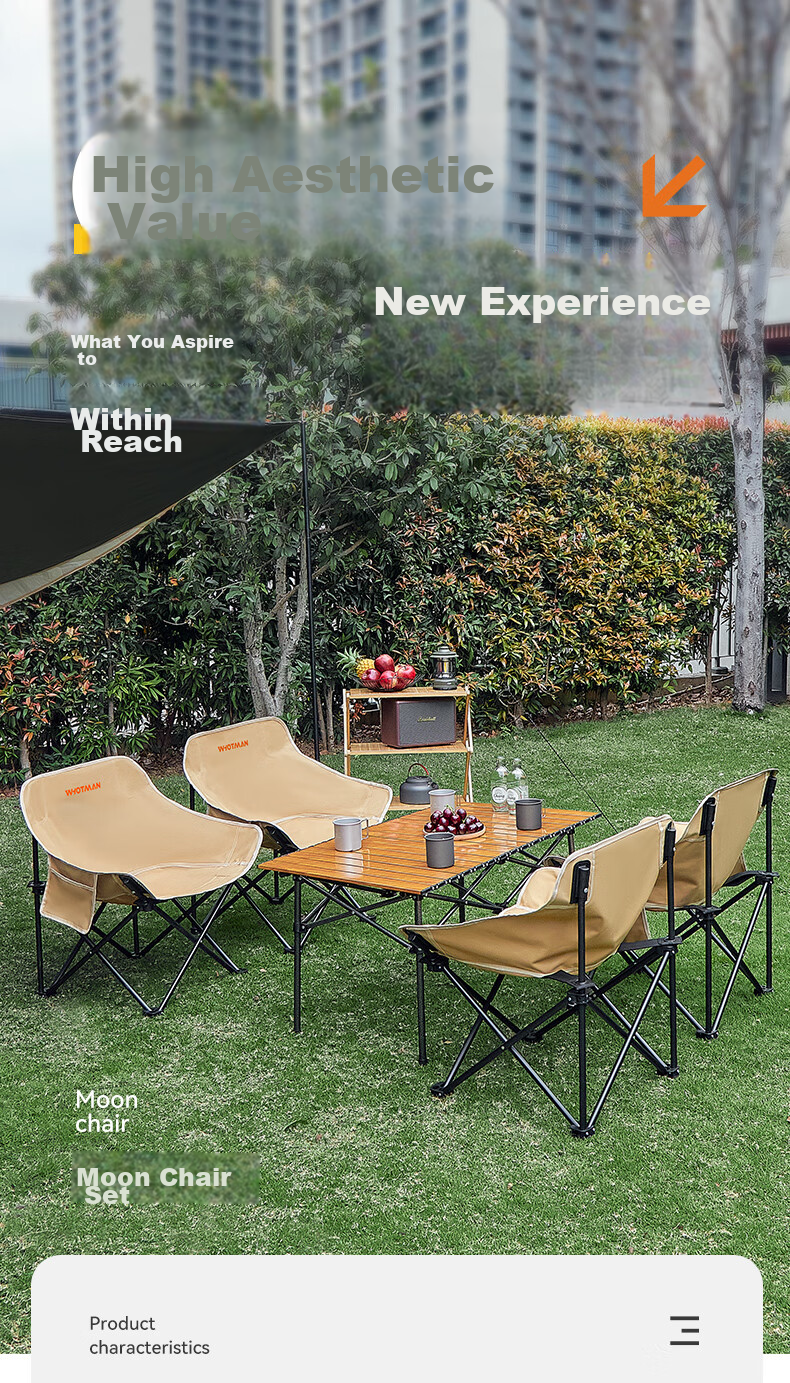 Woteman Folding Chair, Director's Chair, High Back, Quilted, Outdoor Camping, Picnic, Leisure Fishing Chair, Large G76372 1