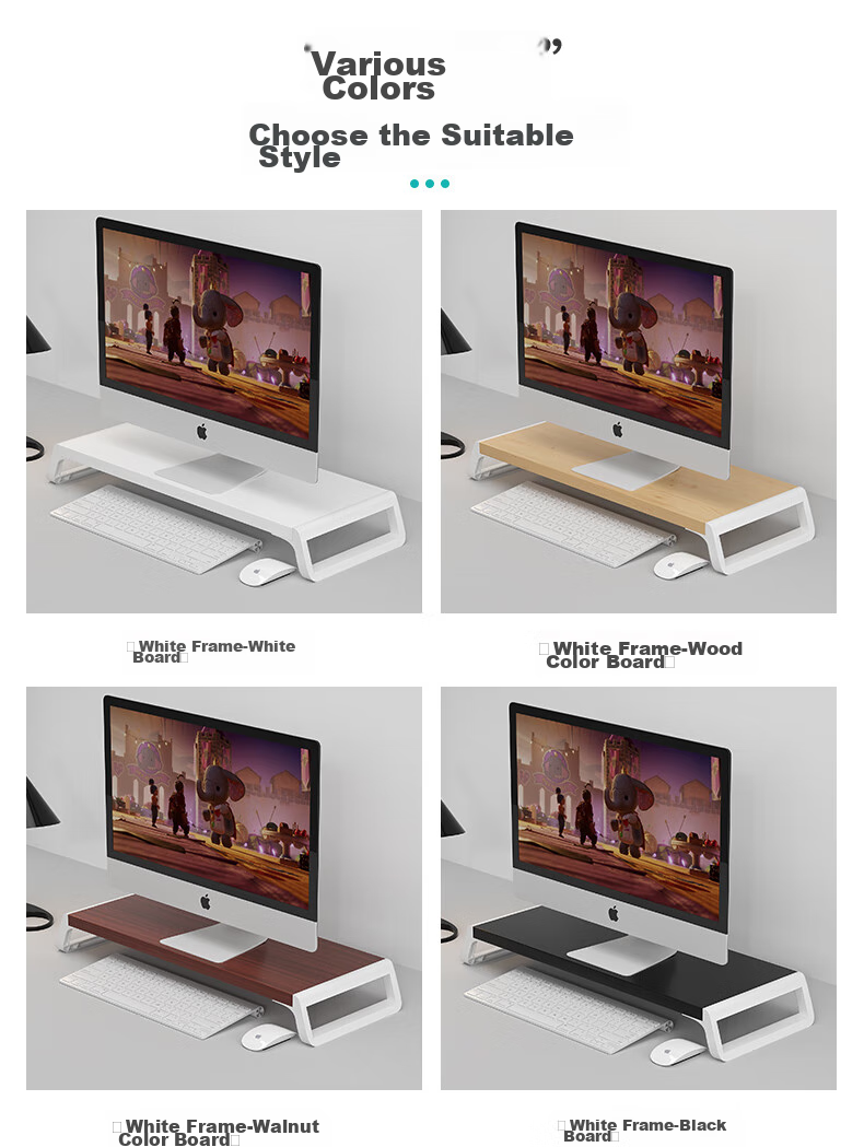 Shanshanmuyi Computer Monitor Riser Stand, Display Support Bracket, Height-Increasing Base, Desktop Organizer Shelf, Office Desk Storage Rack 11