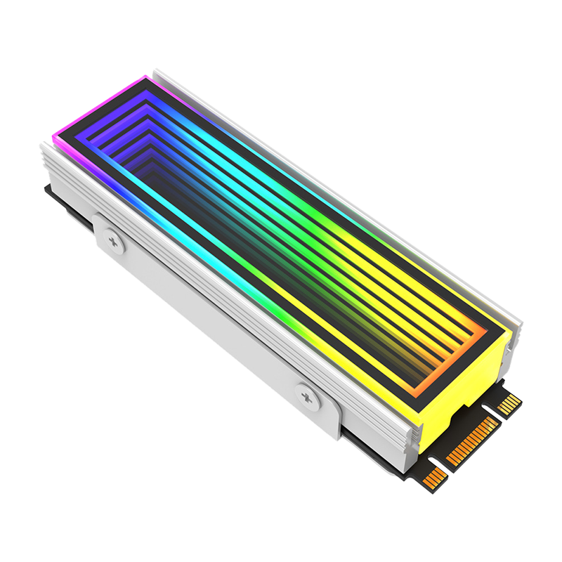 ANQULIFE M.2 RGB SSD Heatsink NVMe Aura Sync SSD Cooler Full Aluminum Double-Sided Heat Dissipation High-Efficiency Cooling AQ-E105