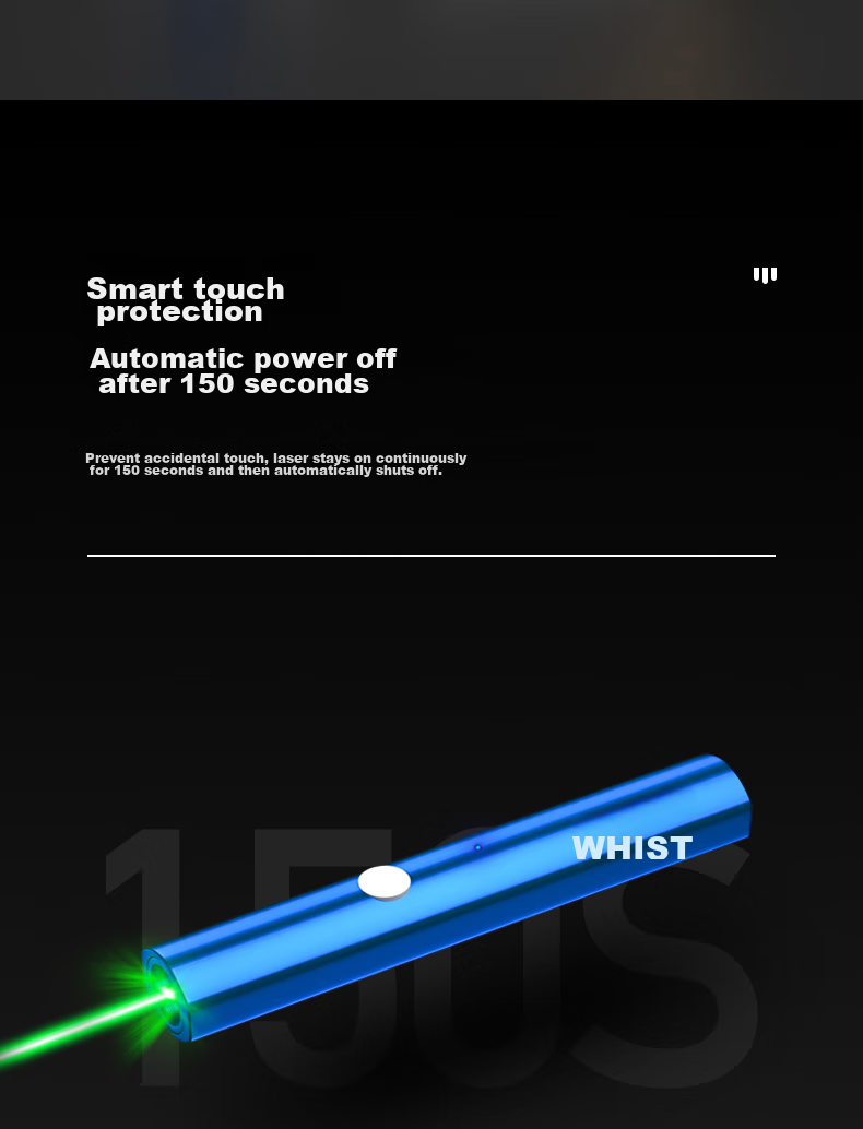 Whist A26 Silver Laser Pointer, Green Light Outdoor Star Pointer, USB Rechargeable High-Power Laser Light, Long-Range Infrared Construction Site Laser Flashlight, Long Battery Life Green Light Pe 9