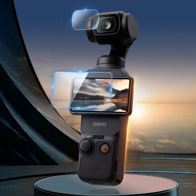 BIAZE [AR Улучшенная Прозрачность] Защитная пленка для экрана DJI Pocket 3, антицарапающая защитная пленка для объектива и экрана камеры, высококачественное закаленное стекло для экшн-камер, комплект аксессуаров 4 шт.