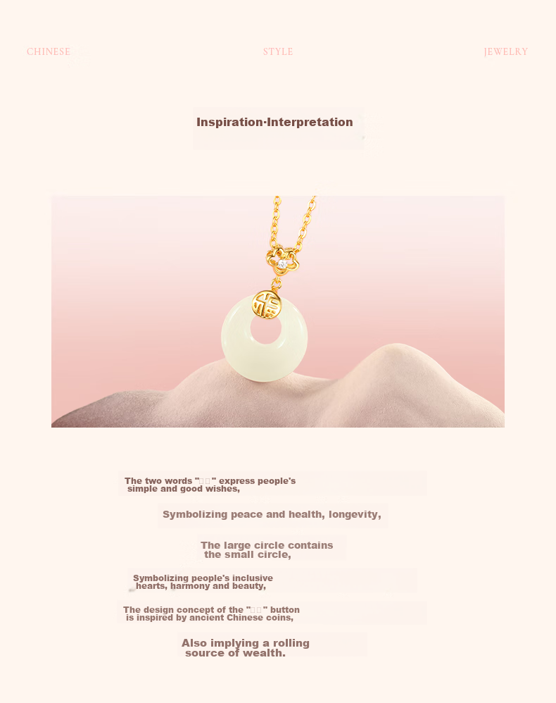 Fanci X Palace Master Blessing Safety Clasp Hetian Jade Necklace Silver Women's Light Luxury High-End Feel Ladies Birthday Gift 2