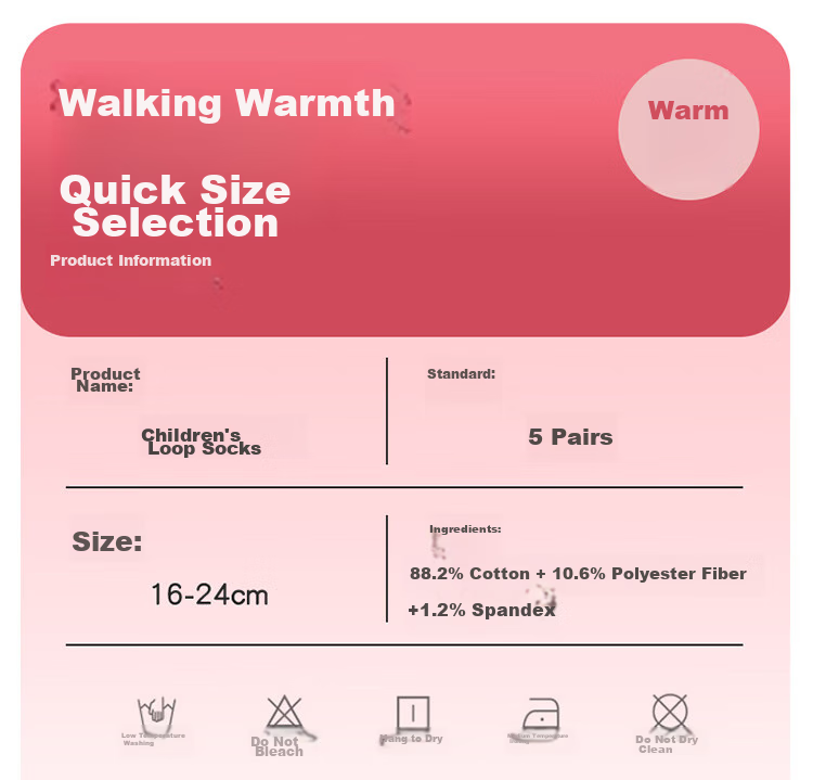 LangSha Children's Socks, Girls' Winter Cotton Fleece-Lined Thick Mid-Calf Terry Socks, Girls' Warm Socks, Baby Socks 10