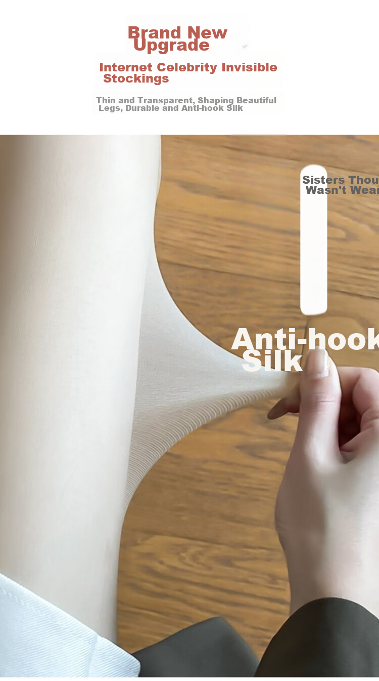 XUEXIMAN 2 Types of Bare Leg Enhancers, Pineapple Silk Stockings, Autumn Ultra-Thin, Cuttable to Any Length, Nude-Colored Base Tights, Sexy Black Pantyhose 2