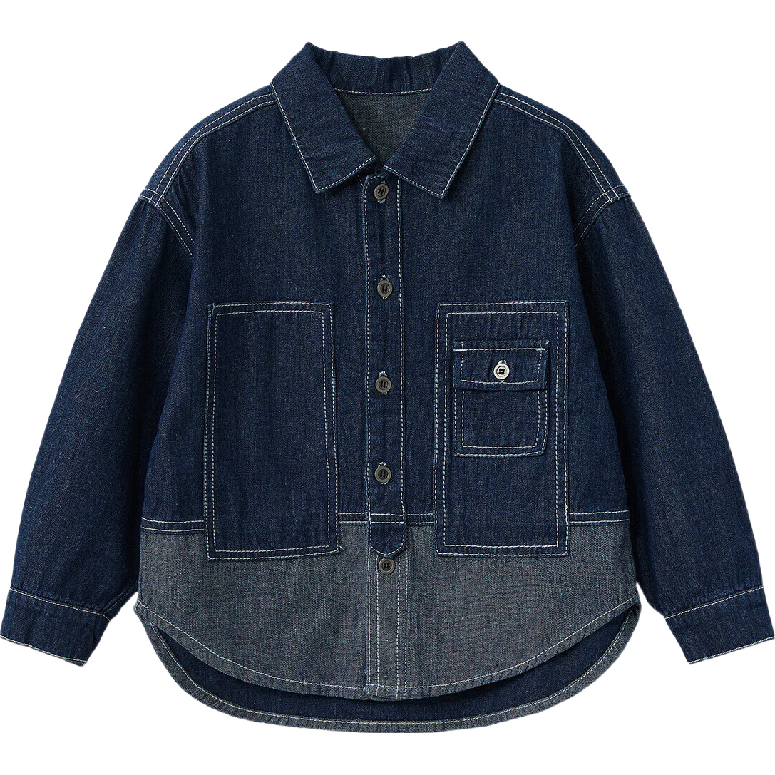 ASK JUNIOR Children's Outerwear, Parent-Child Jacket for Boys And Girls, Big Kids' Autumn Denim Jacket, Running Sports Style Coat, Size 160