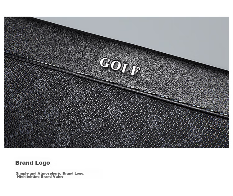 GOLF Men's Clutch Large Capacity Handbag with Multiple Card Slots Envelope Bag Long Wallet Gift for Boyfriend 28