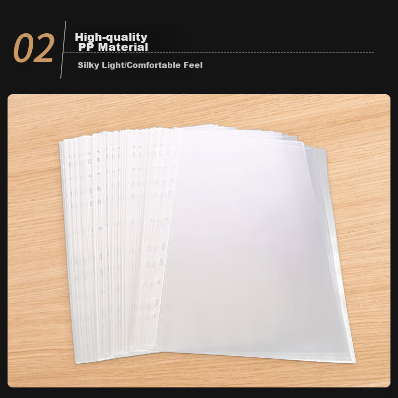 SIMAA 100 Pieces 11-Hole Document Folders, Transparent File Folders, Refill Protectors, Document Storage, Compatible with Hole Binders And Quick Clips, 19824 5