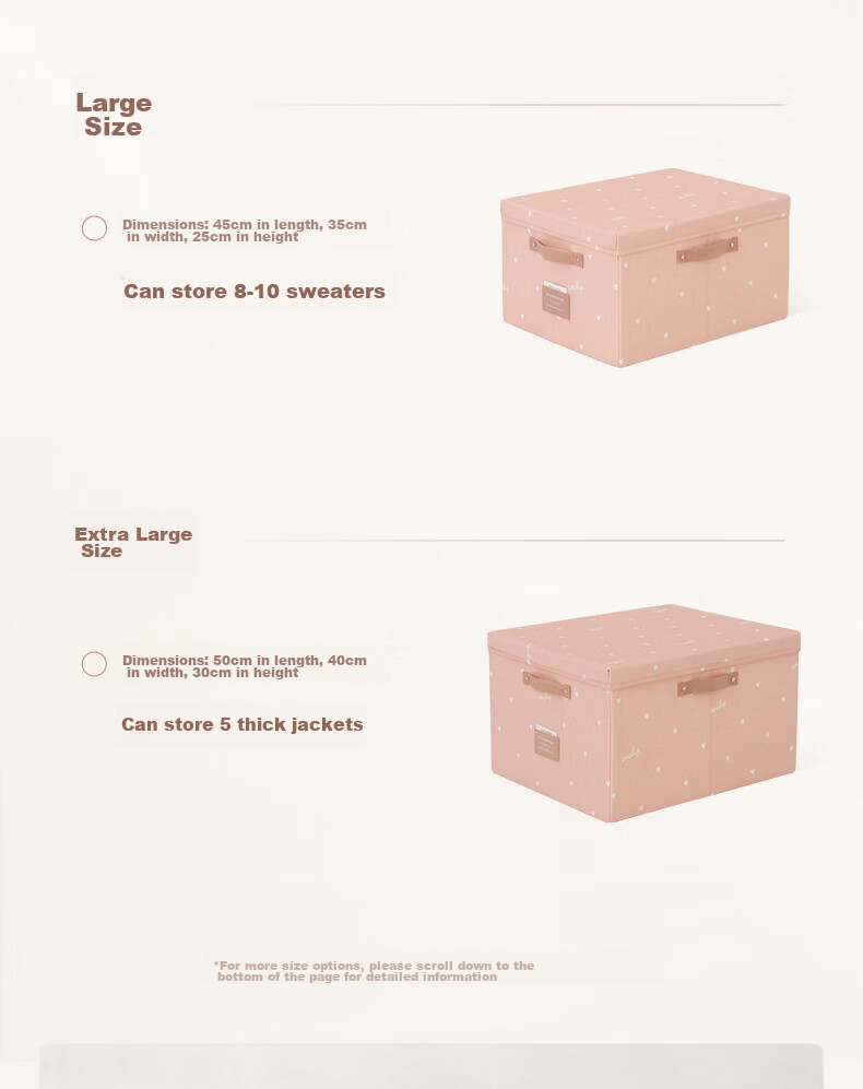 EACHY Foldable Clothes Storage Box, 40L Capacity, Pink Color, 1 Piece 12