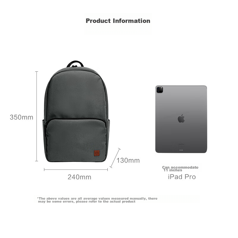 京东京造轻量小背包10L升级版2.0 双肩男女学生书包运动旅行 深灰