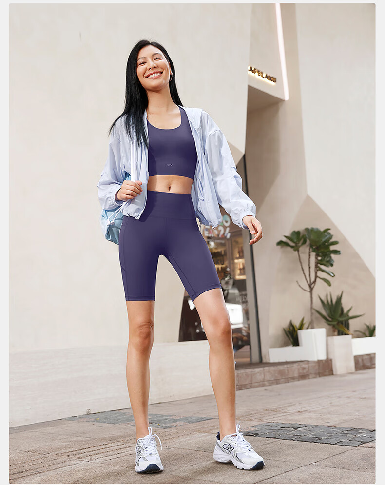 VFU Xingqing Five-Minute Yoga Shorts, Outdoor Sports Cycling Pants, High-Waisted Butt-Lifting Tight Shorts, Linen Color, Size S 27