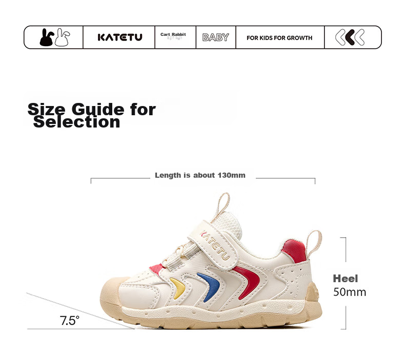 Katetu Baby Walking Shoes, Infant Spring New Children's Shoes, Kindergarten Kids' White Sneakers, Functional Steady Shoes for Ages 1-3, X4CE024 17