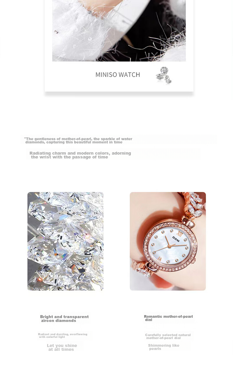 DOM Ju Jingyi's Same Style Mermaid Watch, Women's Light Luxury Exquisite Niche Small Dial, New Year's Day Gift for Girls 6