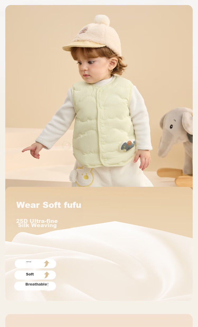 BALABALA Children's Clothing, Baby Vest for Outdoor Wear, Winter Outfit, Infant Clothes, Waistcoat, down Jacket, Lightweight, Cute, for Boys And Girls, Kids 7