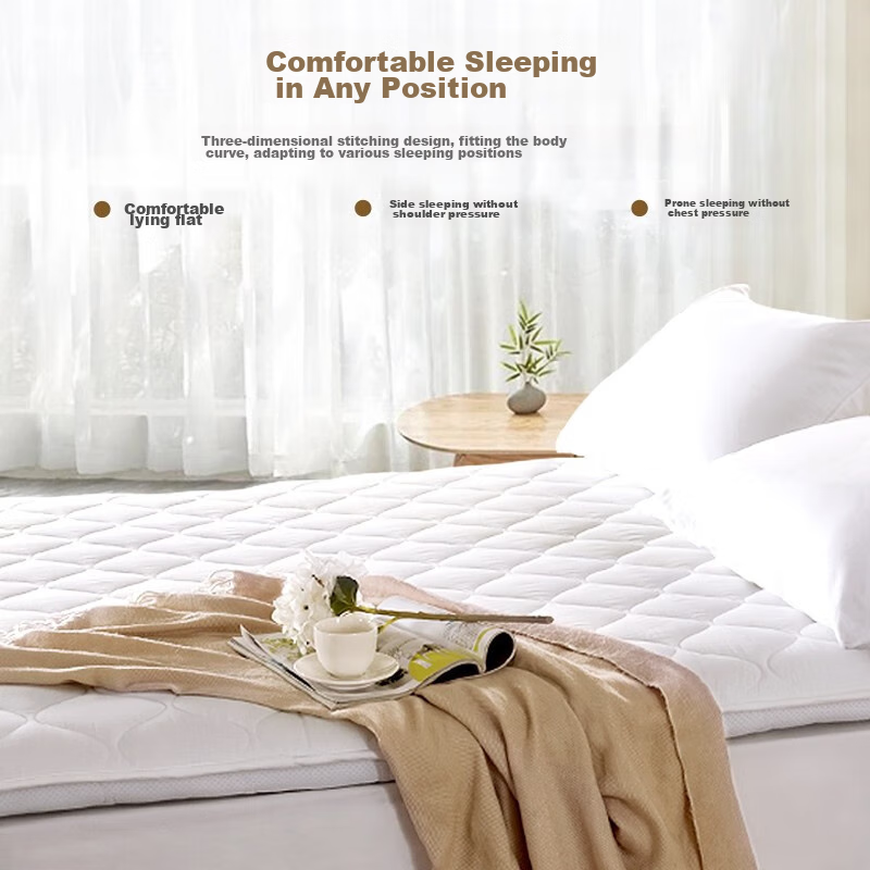 FUANNA Home Textile Mattress, All-Cotton Fabric Antibacterial Protective Mattress Pad, Double-Sized Non-Slip White, 180*200cm