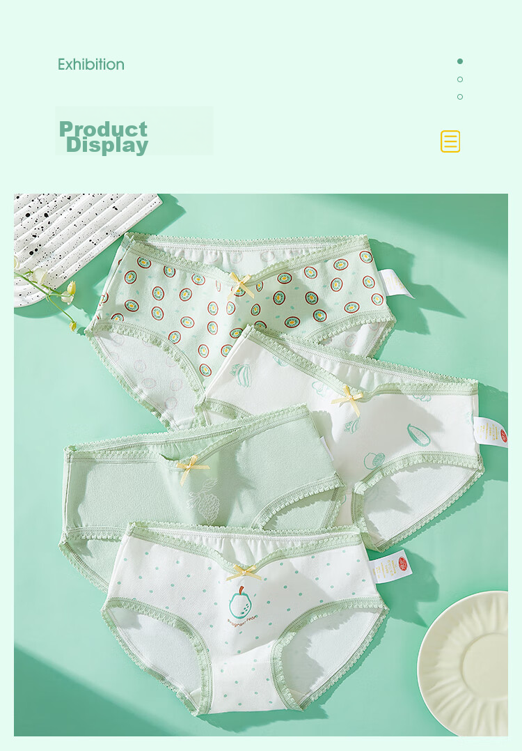 LangSha Children's Underwear, Girls' Underwear, Antibacterial, for Older Children And Teenagers, Student Boxer Briefs, Girls' Pure Cotton Shorts, 4-Pack 9