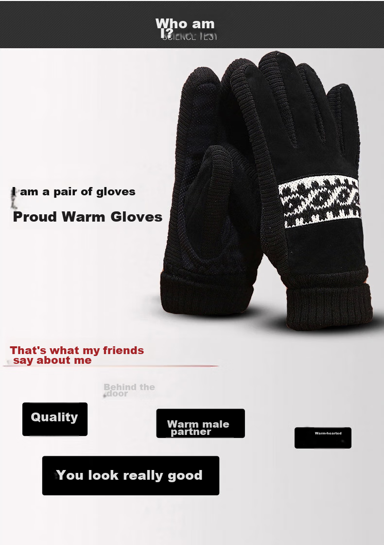 BWNK Winter Warm Gloves with Fleece Lining And Thickening, Student Outdoor Cycling Gloves, Men's Cold And Windproof Gloves 7