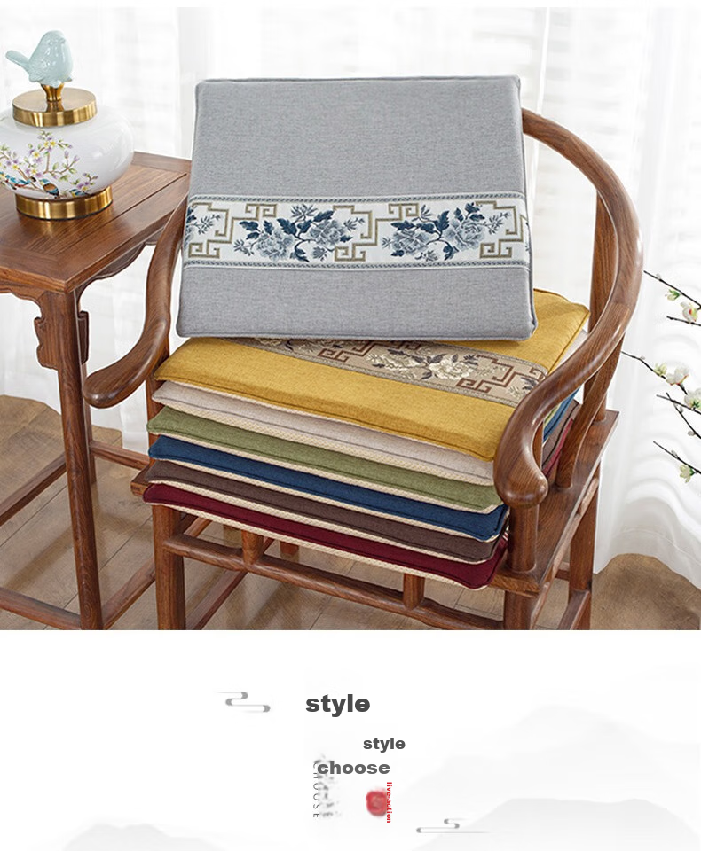 AVIVI Rosewood Chair Cushion, Chinese-Style Sofa Seat Pad, Bay Window Meditation Cushion, Chair Pad, 45*40 Fanghua Mi 4