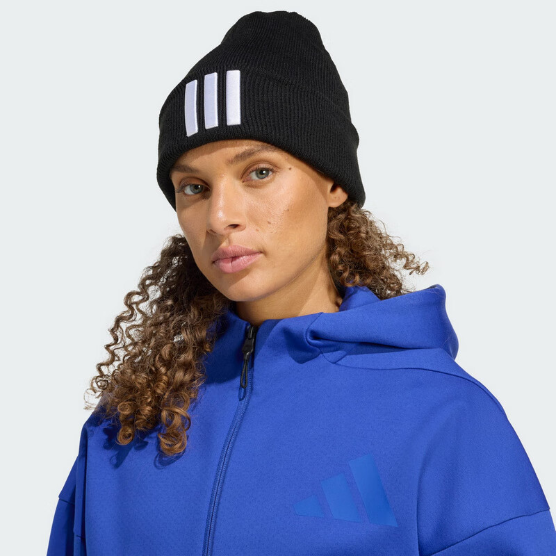 Adidas Men's And Women's Training Series, TWO TONE BEANIE Knitted Hat, JM3063, Black, OSFW 1