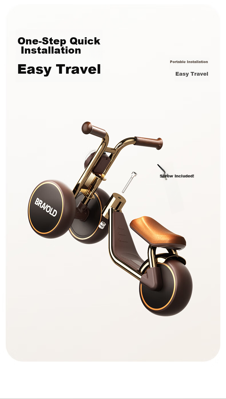 BRAVOLD Children's Balance Bike, Toy Gift Box for Boys And Girls Aged 1-3 Years Old, Birthday And First-Year Gift, Tricycle for Learning to Walk 11