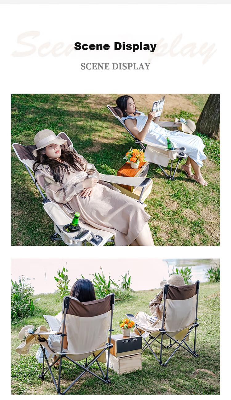 TAN XIAN ZHE Outdoor Folding Chair, Portable Camping Beach Chair, Home Nap Chair, Director's Chair, Ultra-Light Fishing Chair 9