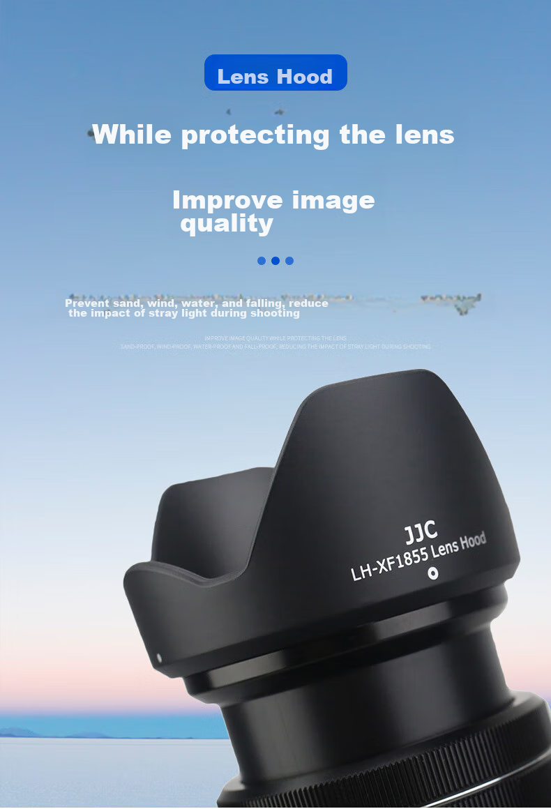 JJC Lens Hood for Fuji XF 18-55 R OIS, 58mm Lens, Compatible with XF 14mm f/2.8 Lens, XT20, XT30, XS10, XA3 1