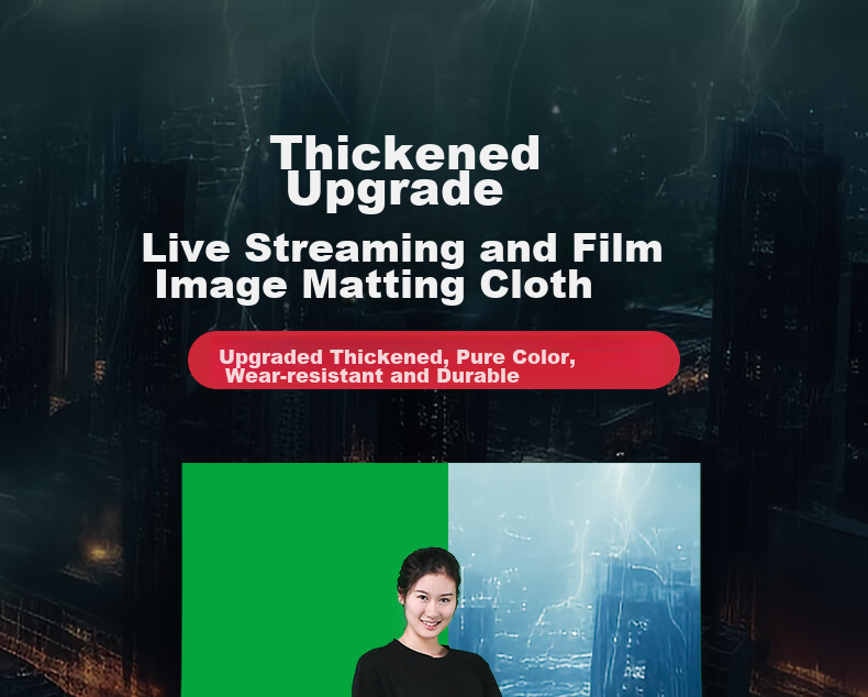 Hakutatz 2*3 Meter Green Photo Backdrop Cloth, Photography Portrait Film And TV Green Screen, Live Streaming Room Solid Color Background Wall Chroma Key Cloth, Fill Light Shooting Short Video Props Green Cloth Background Stand 1