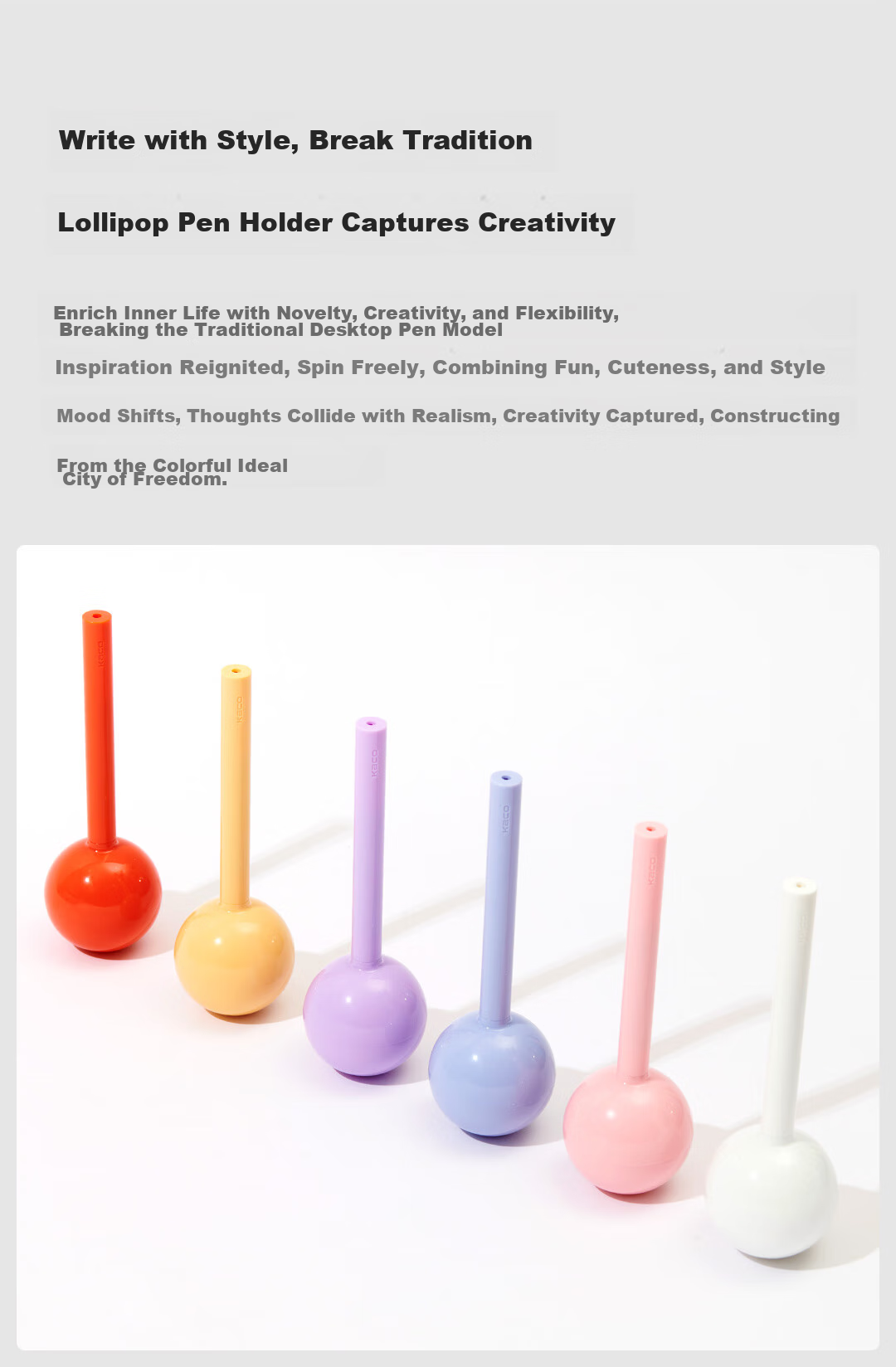 KACO Non-Slip Gel Pen, Stylish Design, 0.5mm Bullet Tip, Black Ink, Signature Pen, Lollipop-Shaped Pen, Don't Forget The Grass Color 2