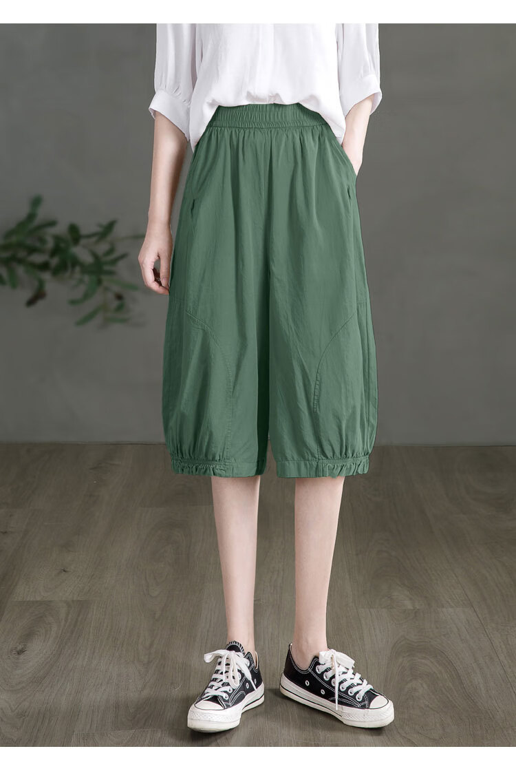 Siboshe Elastic Waist Wide-Leg Pants, Summer 2026 Collection, Loose-Fitting Tapered Leg Casual Pants with Pleats 11