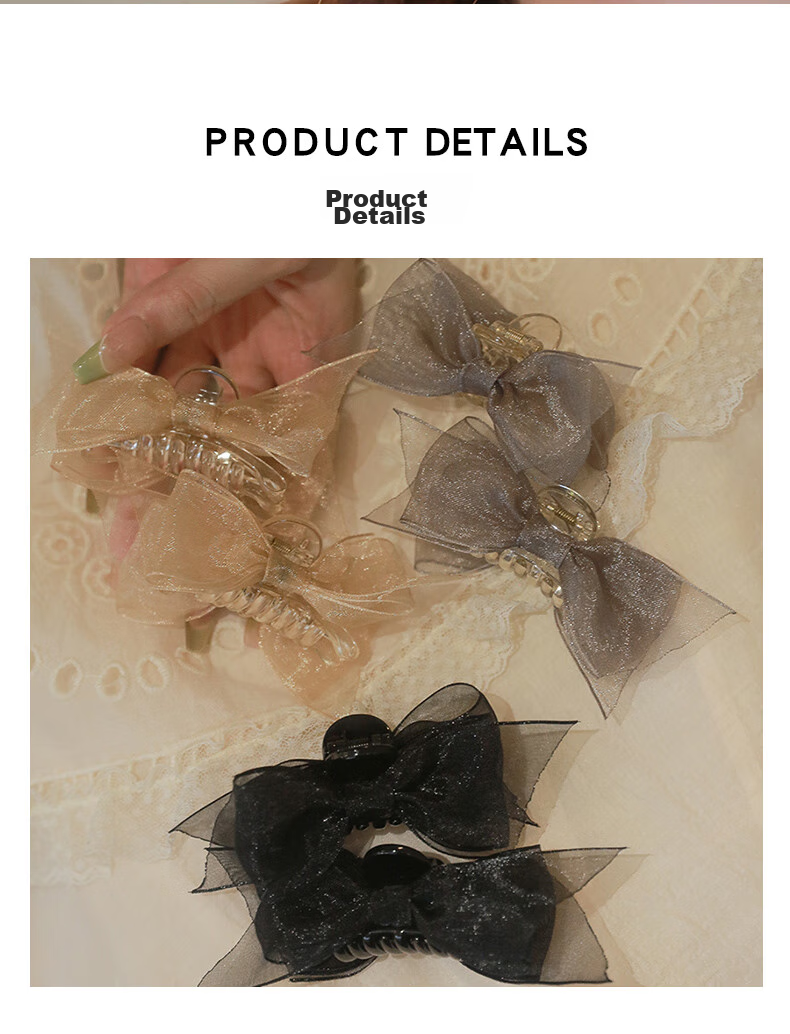 Xiangwan Hair Clips, Set of 2, Fairy-Like Mesh Bow Hair Clips for Women, Elegant Small Princess Hairpins, Side Hair Barrettes 10