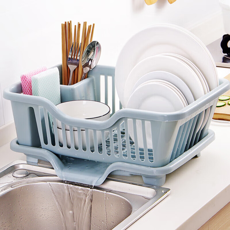 Beisesi Kitchen Bowl And Chopstick Draining Rack, Dish Storage Shelf, Storage Box, Sink Draining Basket, Plastic Countertop Bowl Cabinet