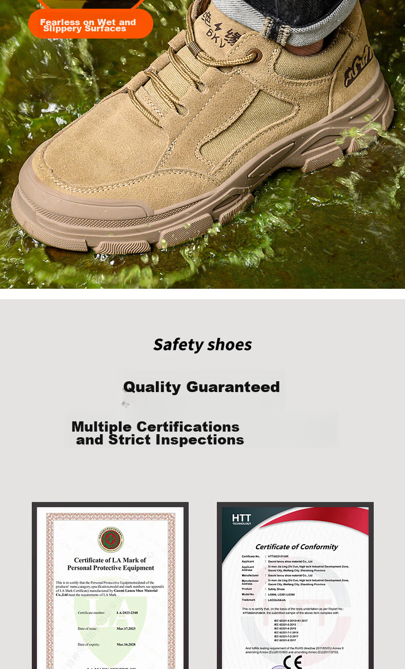 LAOGUANJIA Men's Safety Shoes, Summer Breathable Comfortable Wear-Resistant, Electrical Insulation Non-Slip Work Functional Shoes 390 Size 45 8
