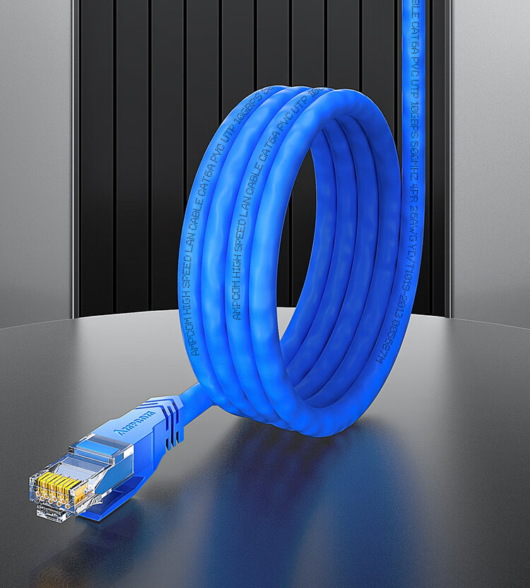 AMPCOM 10 Gigabit Cat6A High Flexible Industrial Network Cable, CAT6A Unshielded UTP Oxygen-Free Copper, 0.3 Meter Ultra-Flexible High-Speed Router Computer Network Patch Cord, Black AMC6ABK3 2
