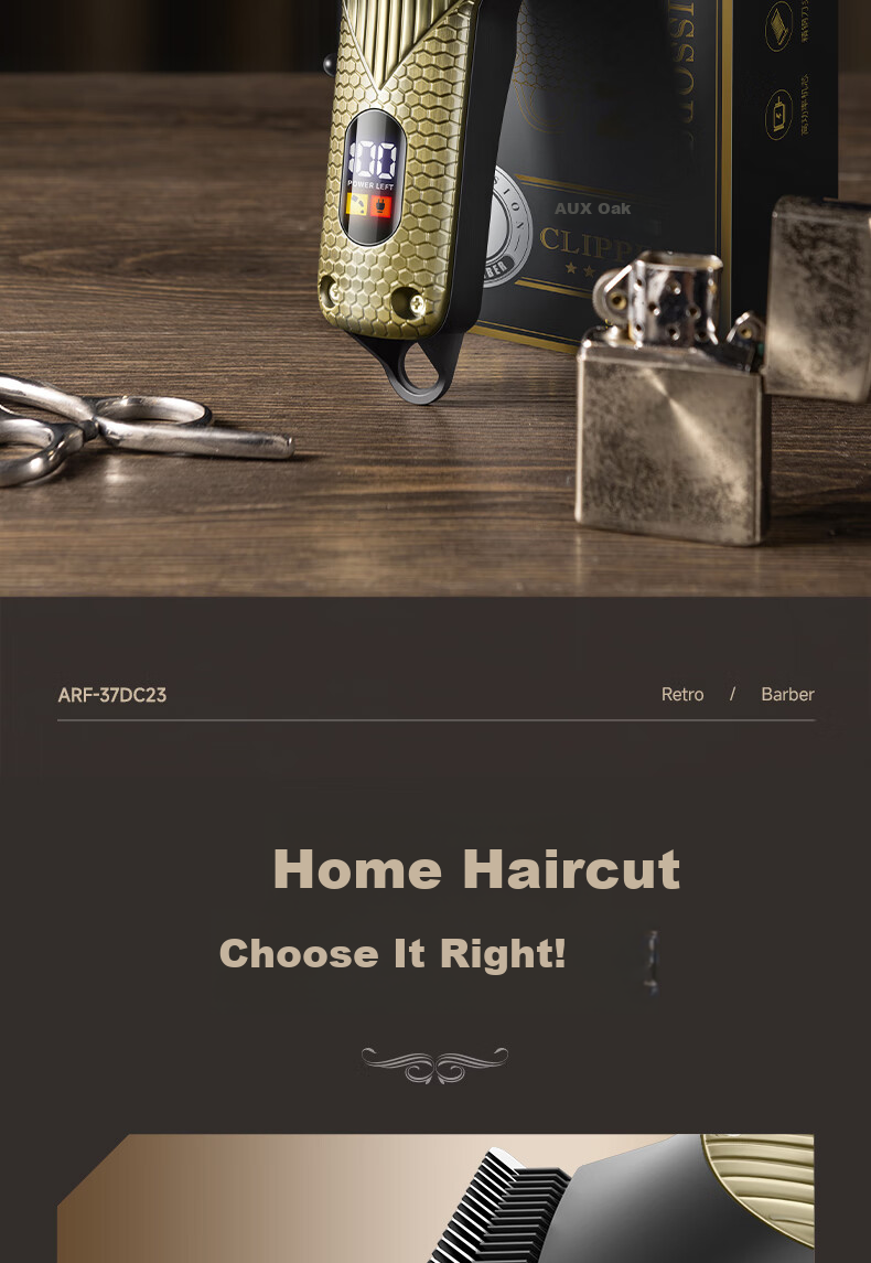 AUX Electric Hair Clipper for Men, High-Power Self-Service Shaver, Carving Tool for Home Use, Suitable for Adults, Children And Babies, Hair Cutting Device, Self-Haircutting Gadget, Electric Trimmer 3