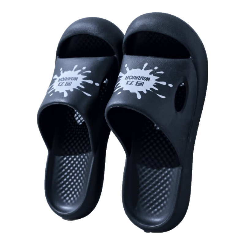 Huili Milk Pure Color Trendy Slippers, Indoor And Outdoor Bathroom Fashion Thick Soft-Soled Beach Sandals for Men, HL01561 Black Size 42