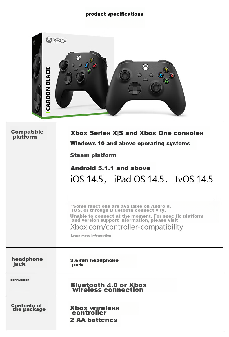 Microsoft Xbox Wireless Controller, Ice White, Bluetooth Compatible with Xbox/PC/Tablet/Phone, Steam Promotion Black Myth: Wukong Silk Song 6