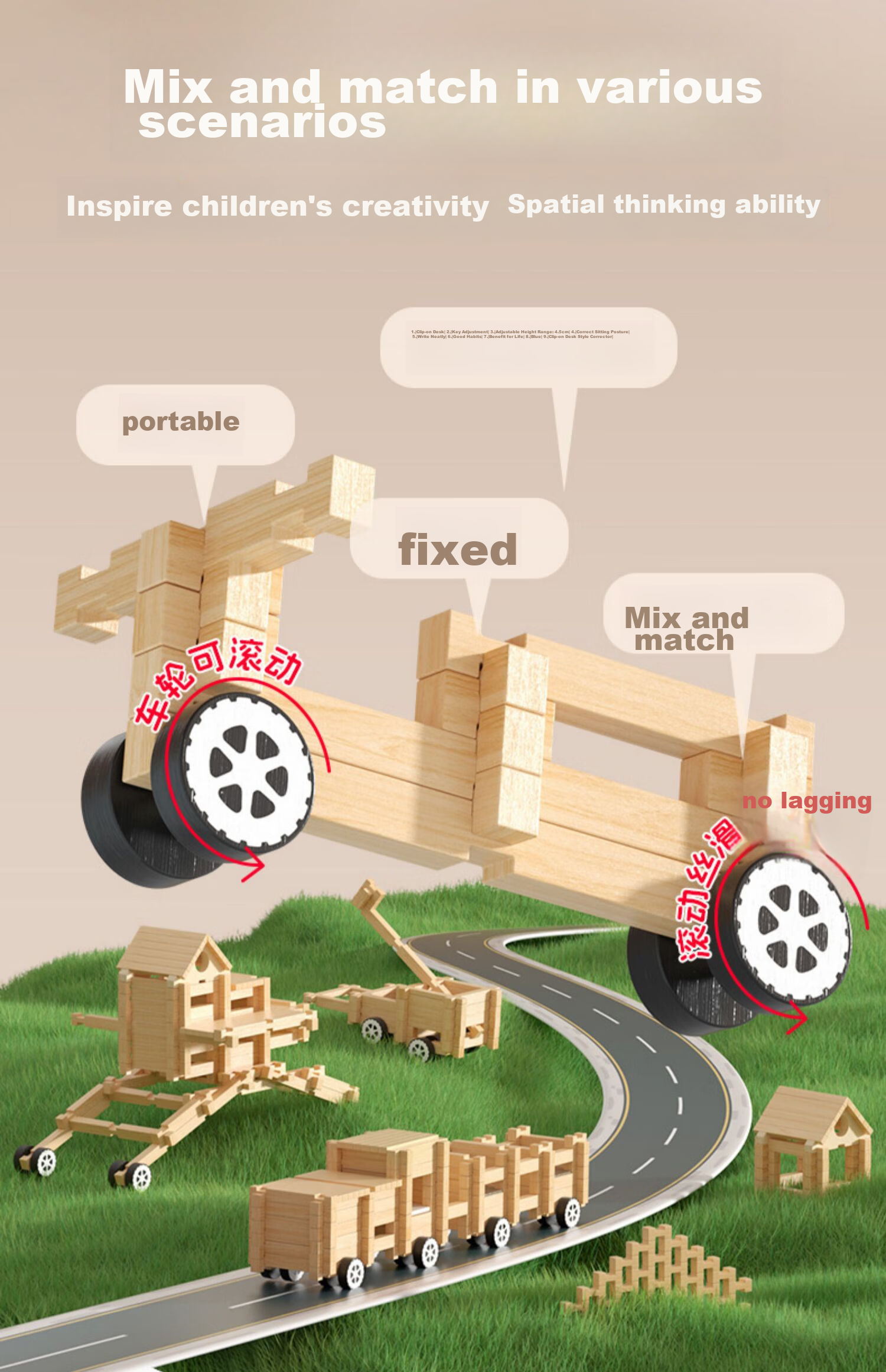 SHIGUANGXUE Lu Ban Mortise And Tenon Building Blocks, Children's Toy House, Construction Game, Wooden Toys, Birthday Gift for Boys And Girls 3