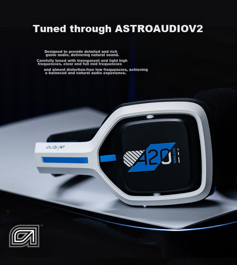 G Astro A20 Wireless Gaming Headset Microphone Dolby Atmos Sound Positioning PUBG Headphones PS5 Headset Over-Ear - Compatible with Delta Actio 7