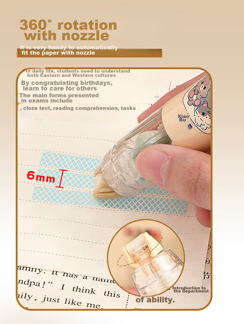 CHANGLi Push-Button Dispensing Glue Refill, Large Capacity Correction Tape, Double-Sided Dotted Glue, High Adhesion, Low Residue, for Children's Crafts, Journaling, Student Error Correction, Sticky Notes, Glue Pe 4