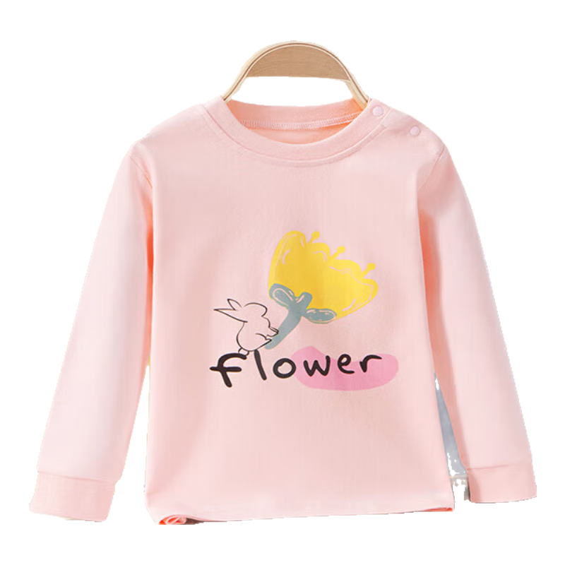 YUZHAOLIN Children's Autumn Underwear Set, Boys And Girls Inner Wear, Pure Cotton Baby Pajamas, Clothing for Young Children, Sweet Pink
