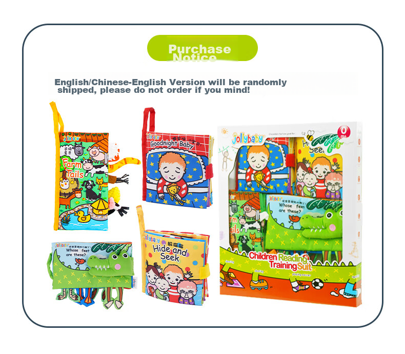 Jollybaby Baby Cloth Book Early Education 0-18 Months Infant Toy Chewable Tear-Resistant 3D Cloth Book Reading Cognitive Training Gift Box 21