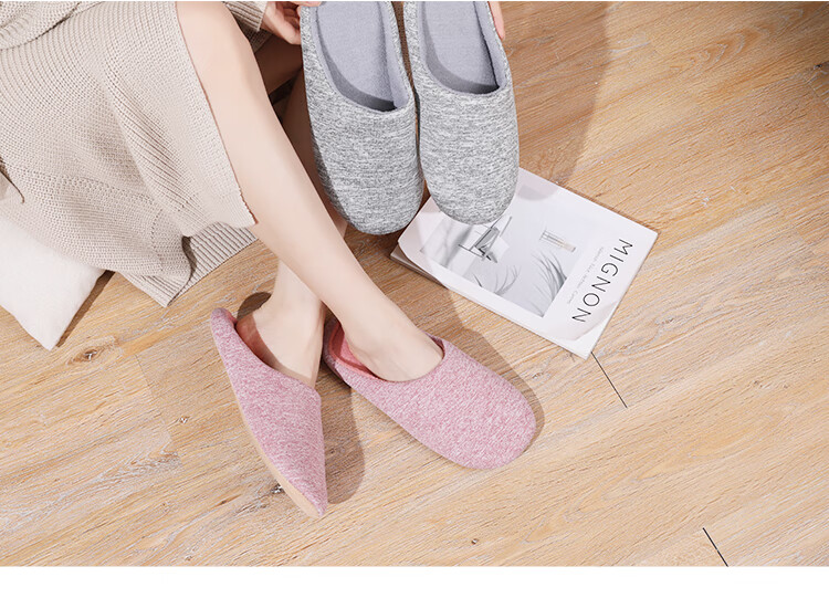 FOOTOPPO Slippers for Men, Japanese-Style Quiet Slippers, Soft-Soled Home Shoes for Women, Non-Slip Floor Slippers, Fabric Slippers for Indoor Use 14