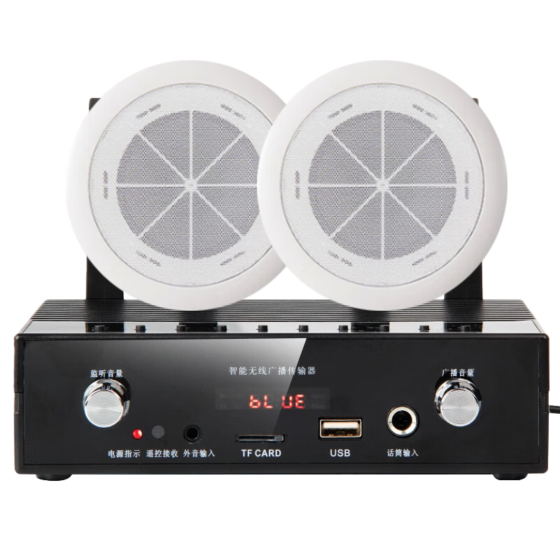Newmine D7 Wireless FM Ceiling Speaker Active Wireless Loudspeaker for Home Store Office Ceiling Broadcast