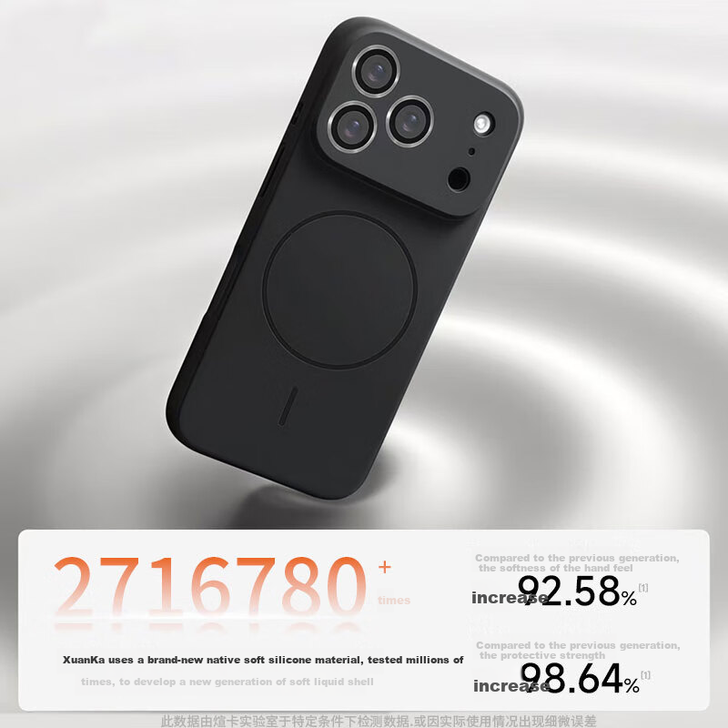 Чехол Xuanka для Apple iPhone 17 с защитой камеры, магнитный, силиконовый, черный