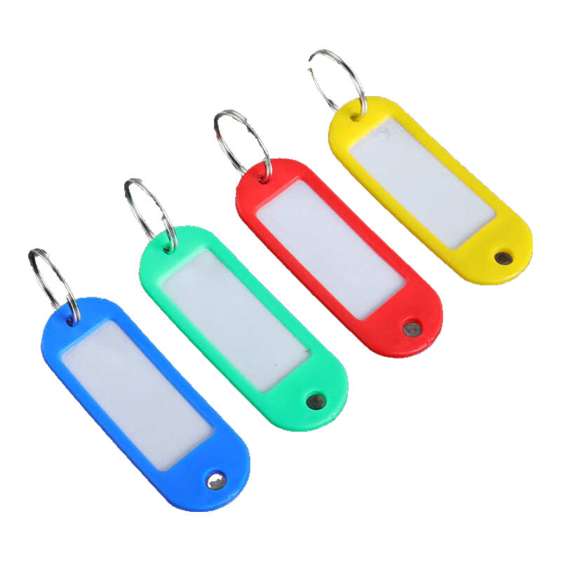 TANGO Key Tags, Colorful Single-Sided Double-Hole, 50 Pieces/tube, Four Colors, PET Tube Packaging, Label Tags, Hotel Landlord Large Keys, Customizable Classification Labels, Easy-To Key Tags