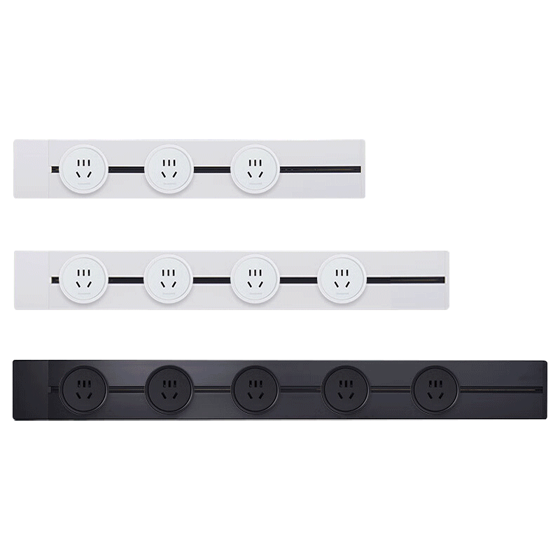 Honeywell A8 Track Socket Surface Mounted Movable Wall Socket No Drilling Wall-Mounted Sliding Track Power Strip Black